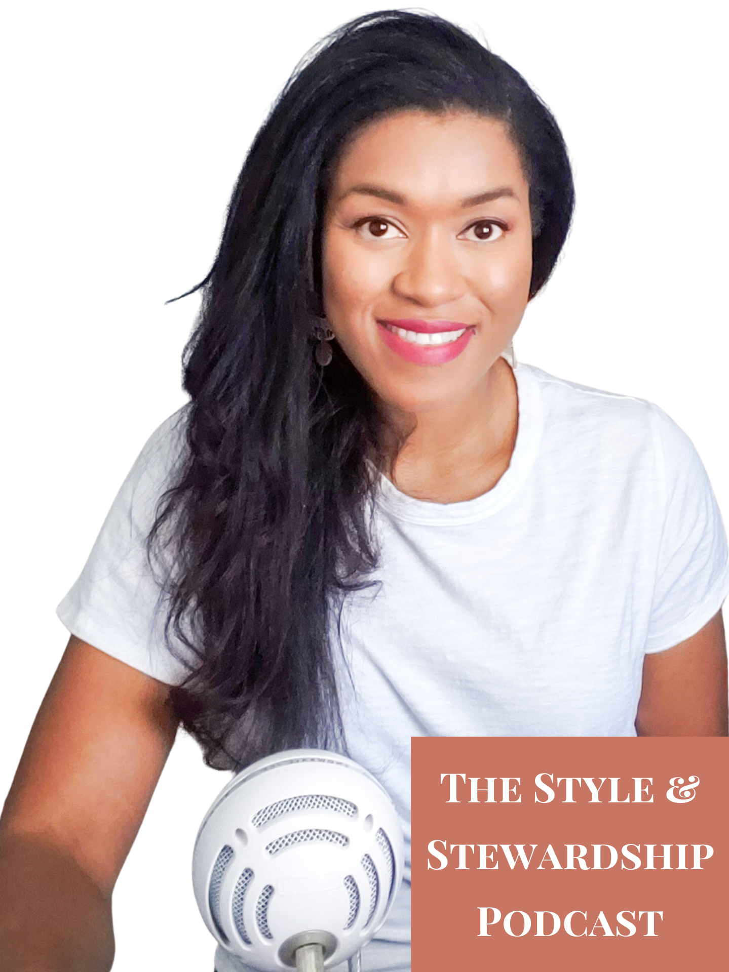 Host of The Style And Stewardship Podcast. Black woman with Microphone. Episode 6 Decide First