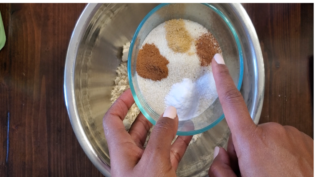 Glass bowl with several spices 